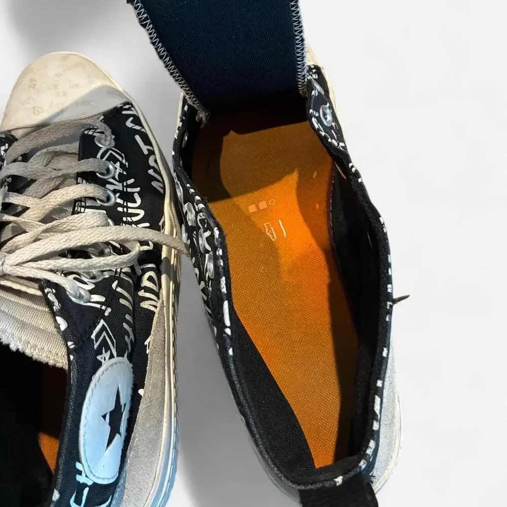 Converse Chuck Taylor All Star 70s black‎ multi coloured trainers Sz 8